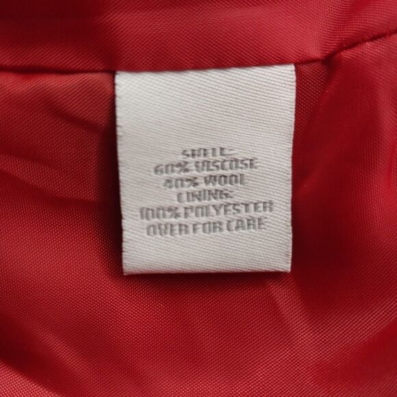 Vintage Relativity Wool Blend Jacket Sz 14 Red Full Zip 90's Y2K Minimal Grunge - Picture 7 of 8